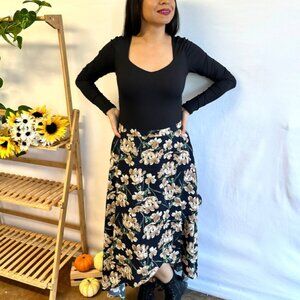 Floral High-low Skirt